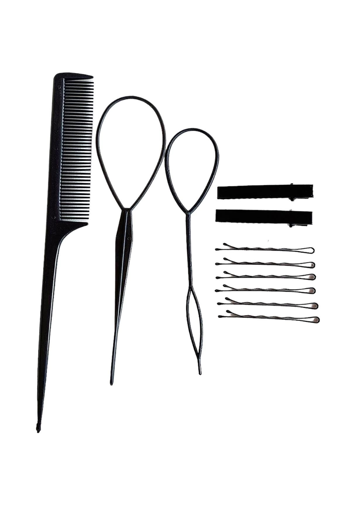 Siyah Renk Topuz Aparat Set