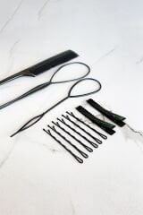 Siyah Renk Topuz Aparat Set