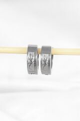 Gümüş Renk Kertenkele Desenli Unisex Halka Küpe (Çift)