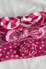 3'lü Pembe Renk Çocuk Saç Bandı Set