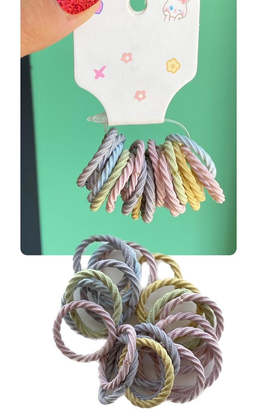 Karışık Renk Lastik Toka Set (Küçük Boy) Çok Renkli