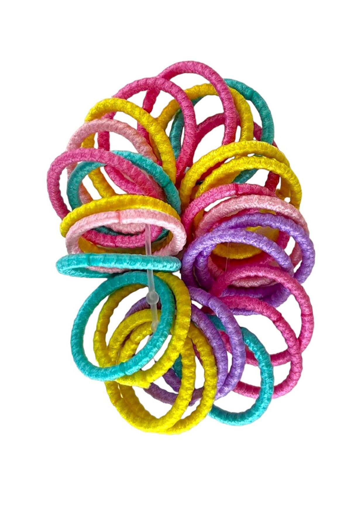 Karışık Renk Lastik Toka Set (Küçük Boy) Çok Renkli