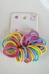 Karışık Renk Lastik Toka Set (Küçük Boy) Çok Renkli