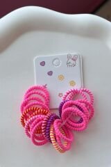 Neon Karışık Renk Lastik Toka Set (Küçük Boy) Çok Renkli