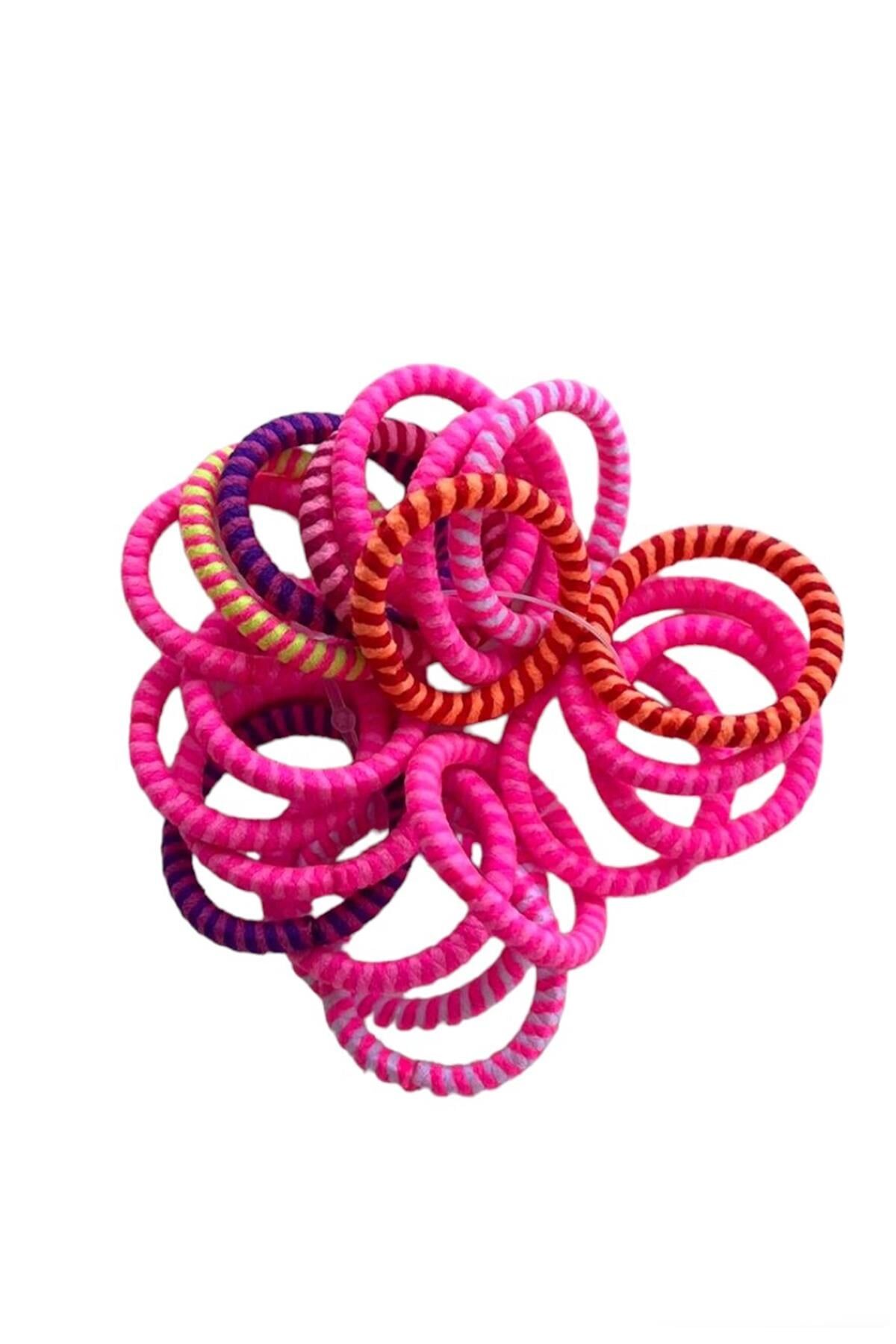 Neon Karışık Renk Lastik Toka Set (Küçük Boy) Çok Renkli