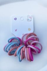 Karışık Renk Lastik Toka Set (Küçük Boy) Çok Renkli